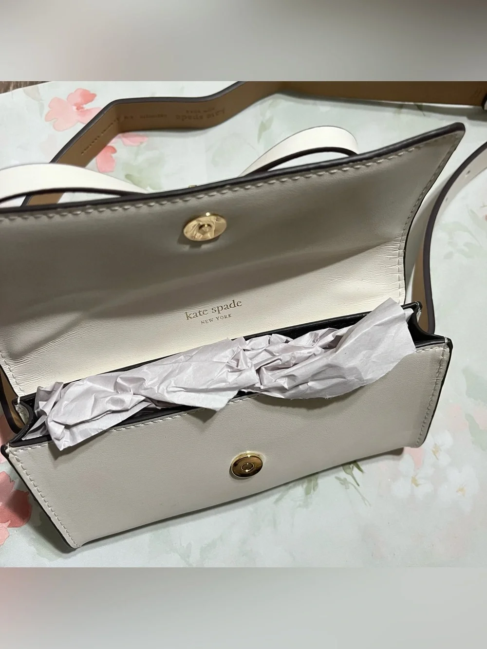 Kate Spade Women's Genuine Leather Belt Bag - White/Ivory with Bow Detail - S/M